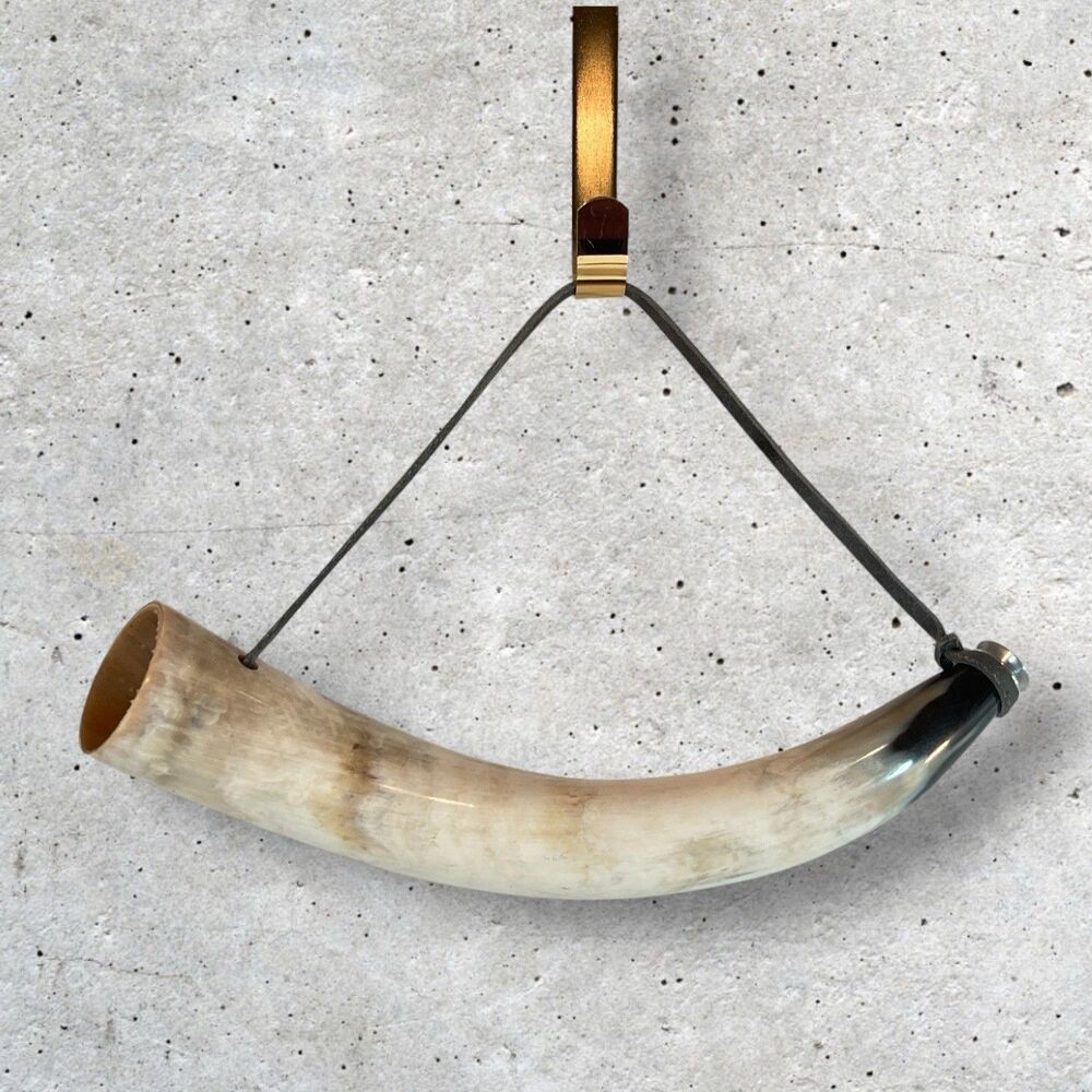 Vintage Bull Steer Blowing Horn Cow Western Decor 14” Rustic Cabin Lodge Black